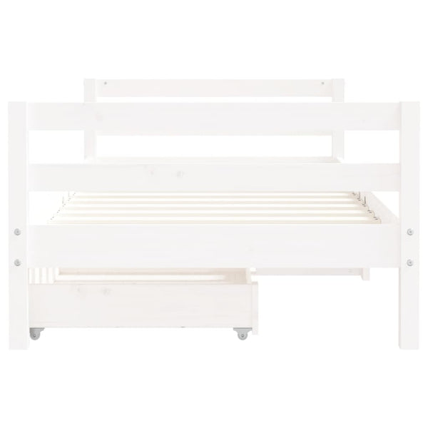 Estructura de cama infantil con cajones 80x160 cm pino macizo blanco