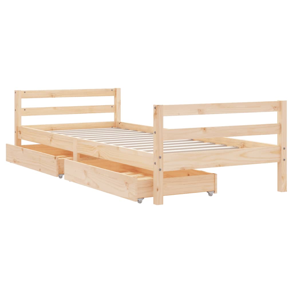 Estructura de cama infantil con cajones 90x190 cm pino macizo