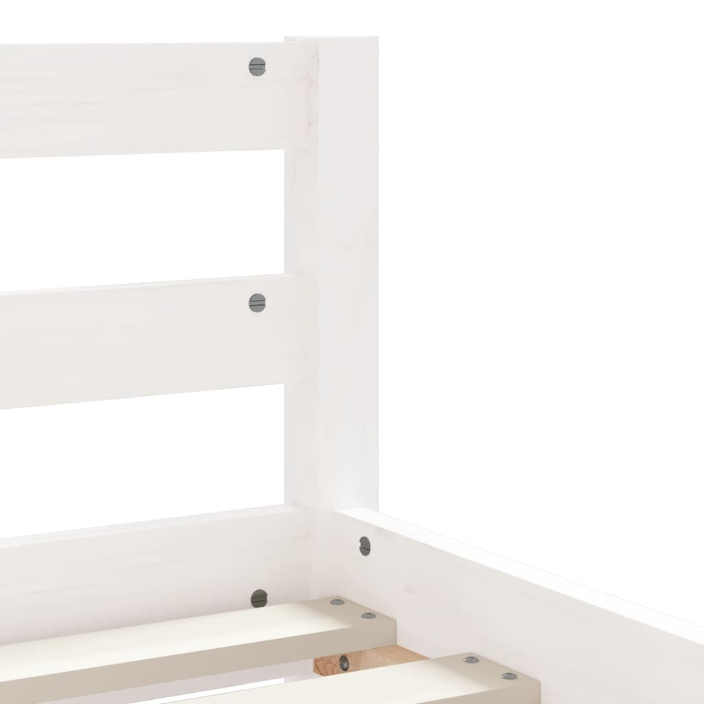 Children's bed frame with drawers 90x190cm solid pine white