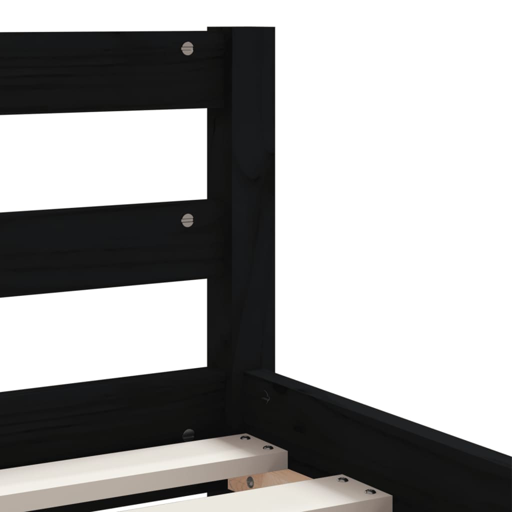 Children's bed frame with drawers 90x190 cm black solid pine