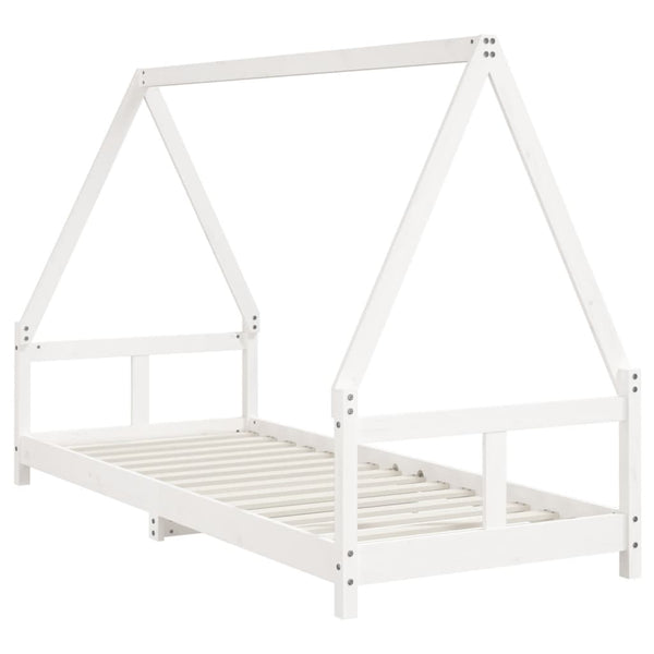 Estructura de cama infantil 80x200 cm pino macizo blanco