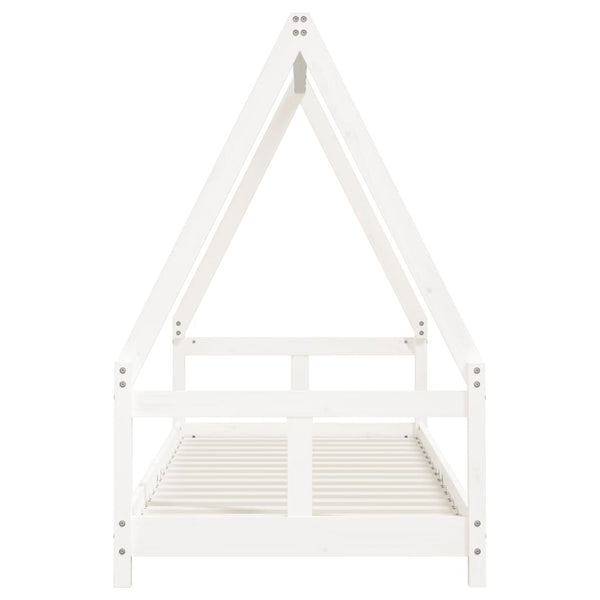 Estructura de cama infantil 80x200 cm pino macizo blanco