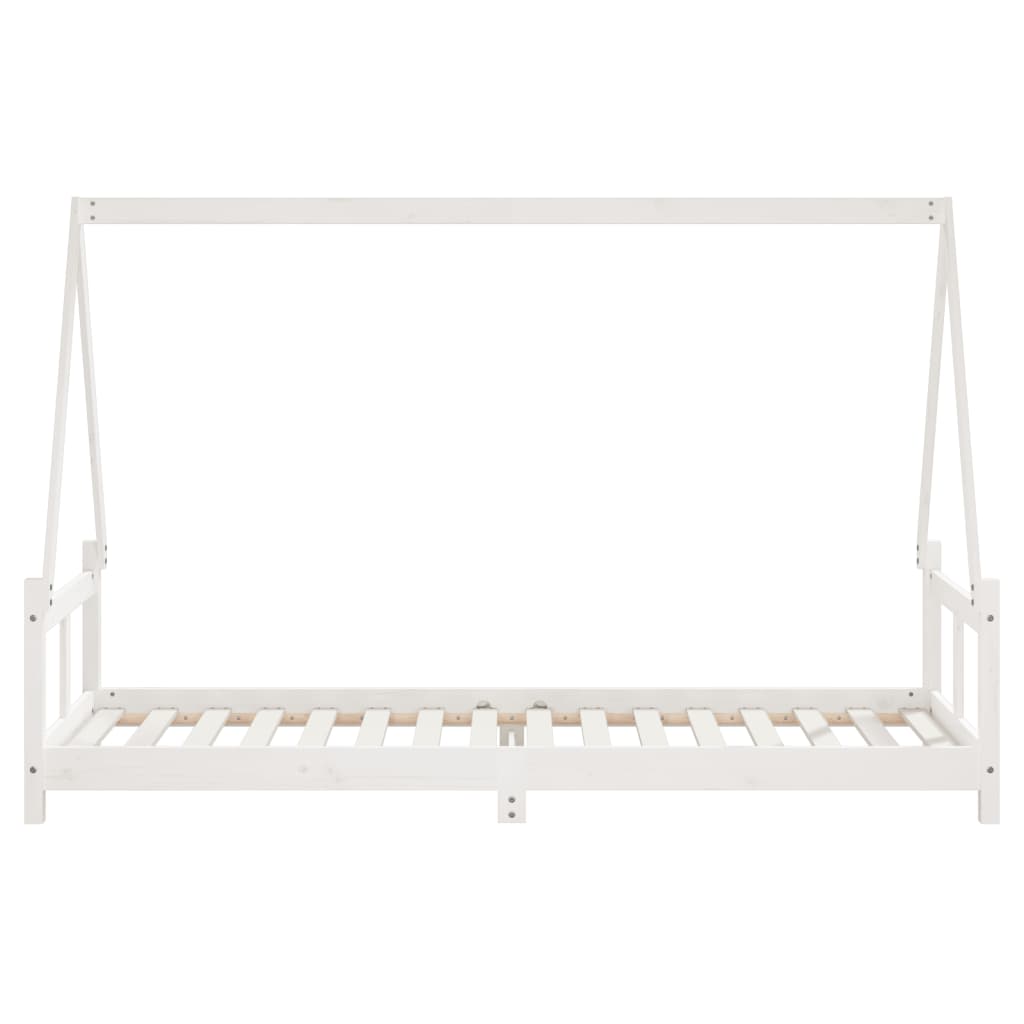 Estructura de cama infantil 80x200 cm pino macizo blanco