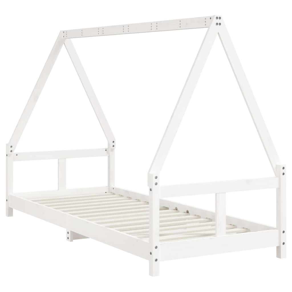 Estructura de cama infantil 80x200 cm pino macizo blanco