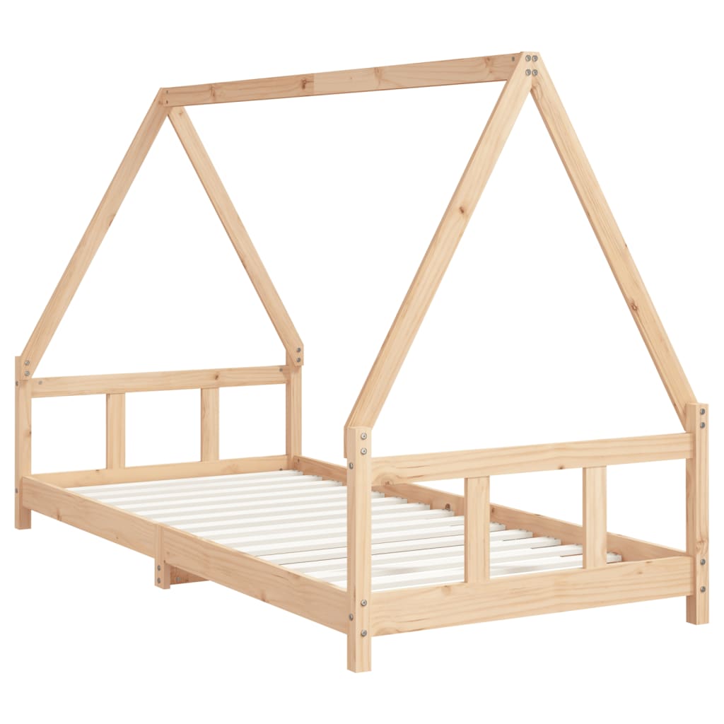 Estructura de cama infantil de pino macizo 90x200 cm