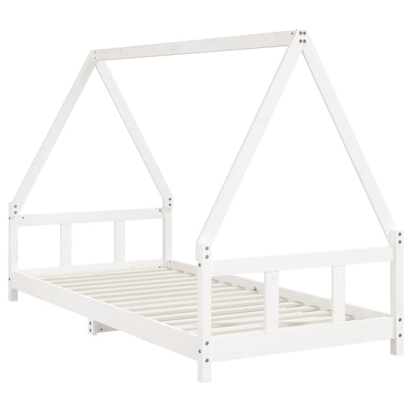 Children's bed frame 90x200 cm solid pine white