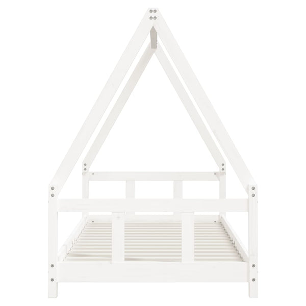 Estructura de cama infantil 90x200 cm pino macizo blanco