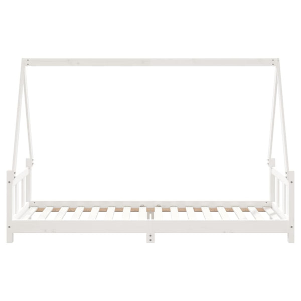 Children's bed frame 90x200 cm solid pine white