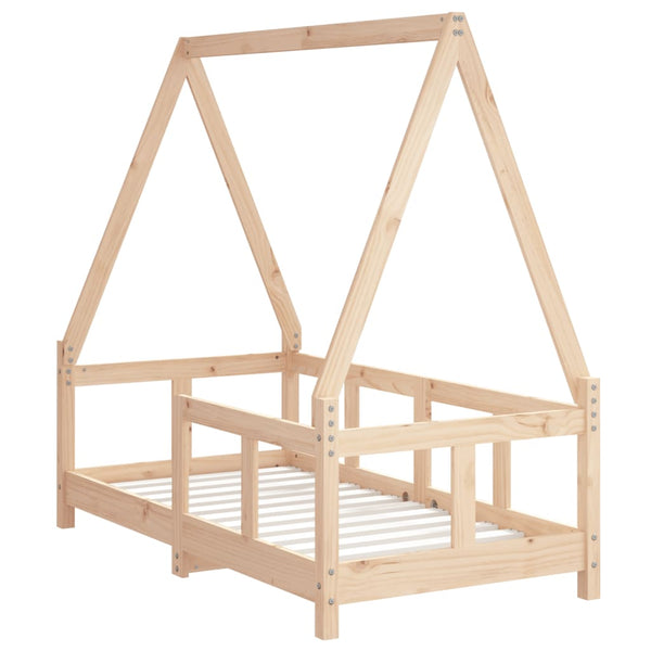 Estructura de cama infantil de pino macizo 70x140 cm