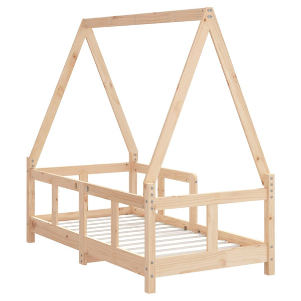 Estructura de cama infantil de pino macizo 70x140 cm