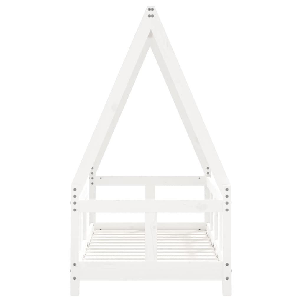 Estructura de cama infantil 70x140 cm pino macizo blanco