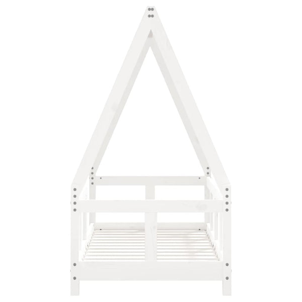 Estructura de cama infantil 70x140 cm pino macizo blanco