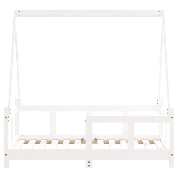 Estructura de cama infantil 70x140 cm pino macizo blanco