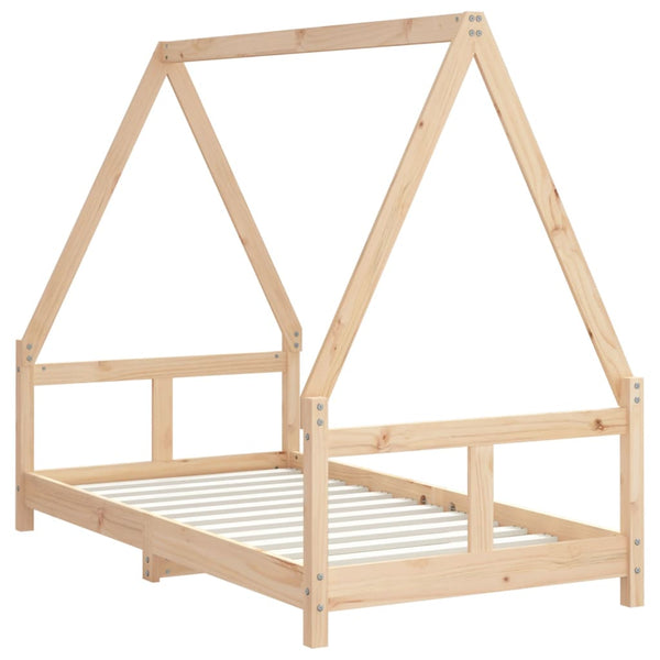 Estructura de cama infantil de pino macizo 80x160 cm