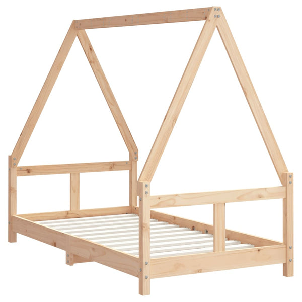 Estructura de cama infantil de pino macizo 80x160 cm