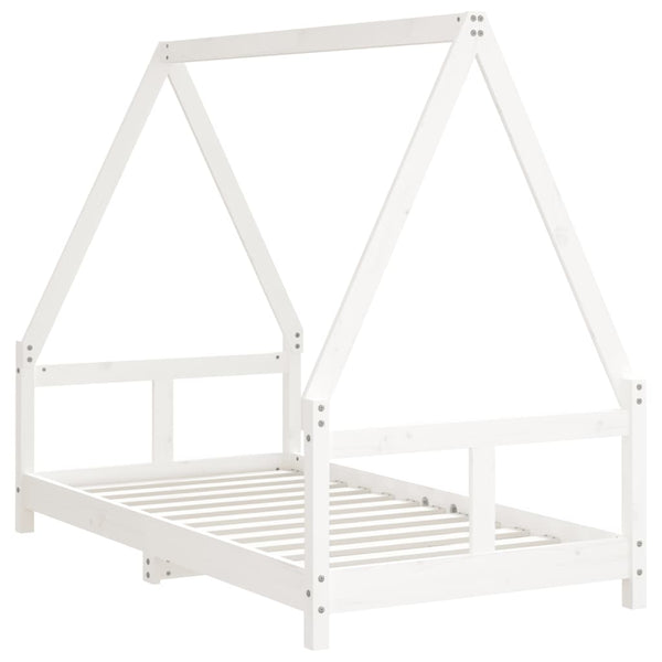 Estructura de cama infantil 80x160 cm pino macizo blanco