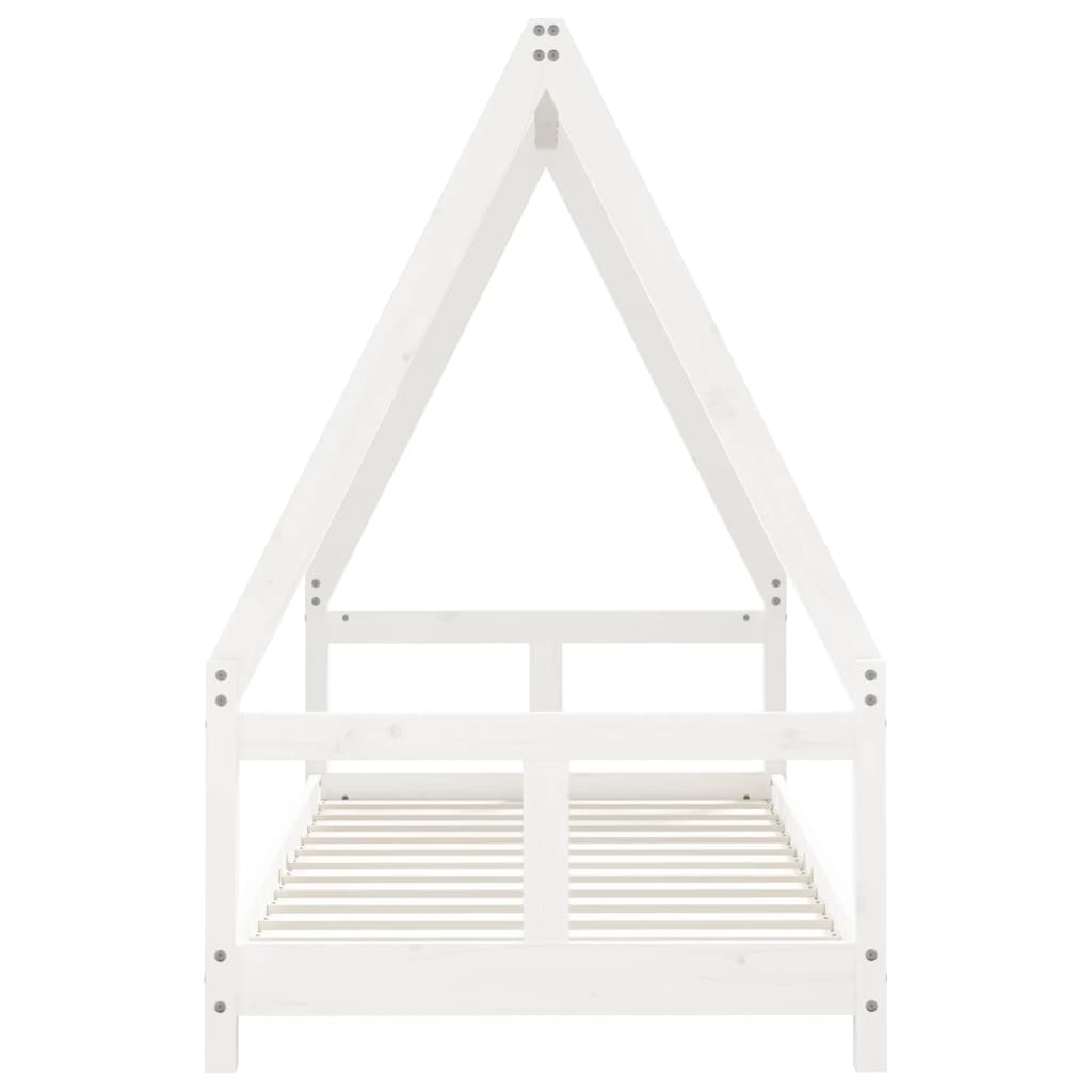 Estrutura de cama infantil 80x160 cm pinho maciço branco