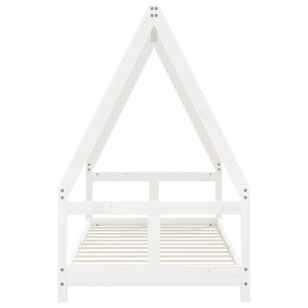 Estructura de cama infantil 80x160 cm pino macizo blanco