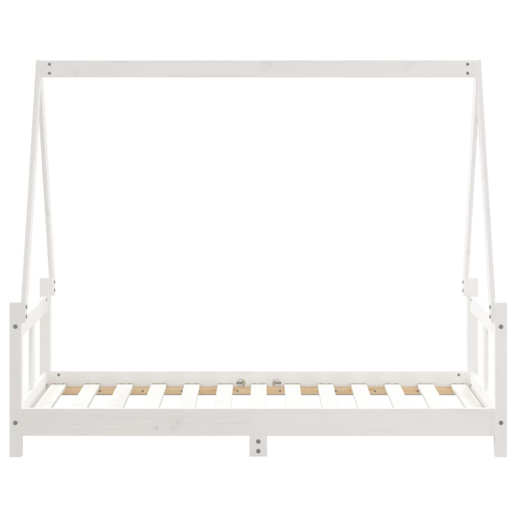 Estructura de cama infantil 80x160 cm pino macizo blanco