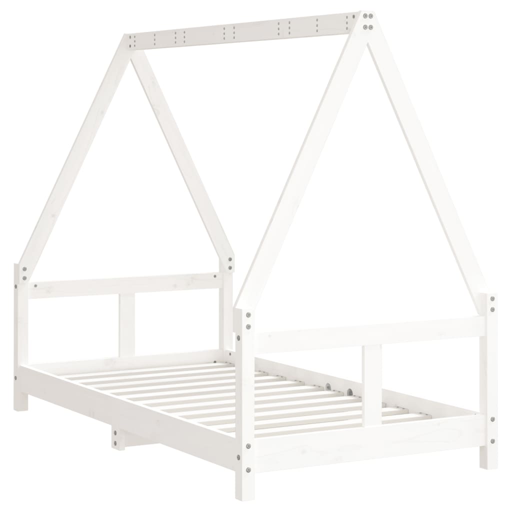 Estructura de cama infantil 80x160 cm pino macizo blanco