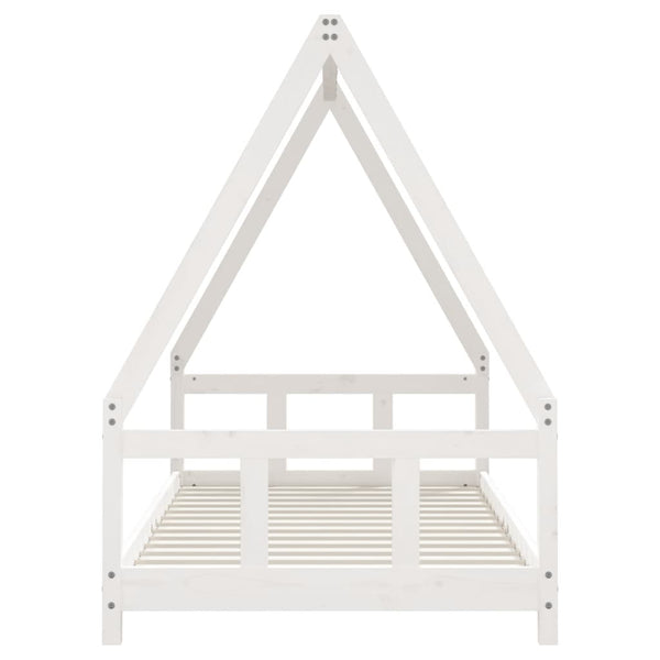 Estructura de cama infantil 90x190 cm pino macizo blanco