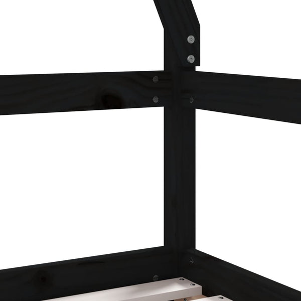 Estructura de cama infantil con cajones 70x140 cm pino macizo negro