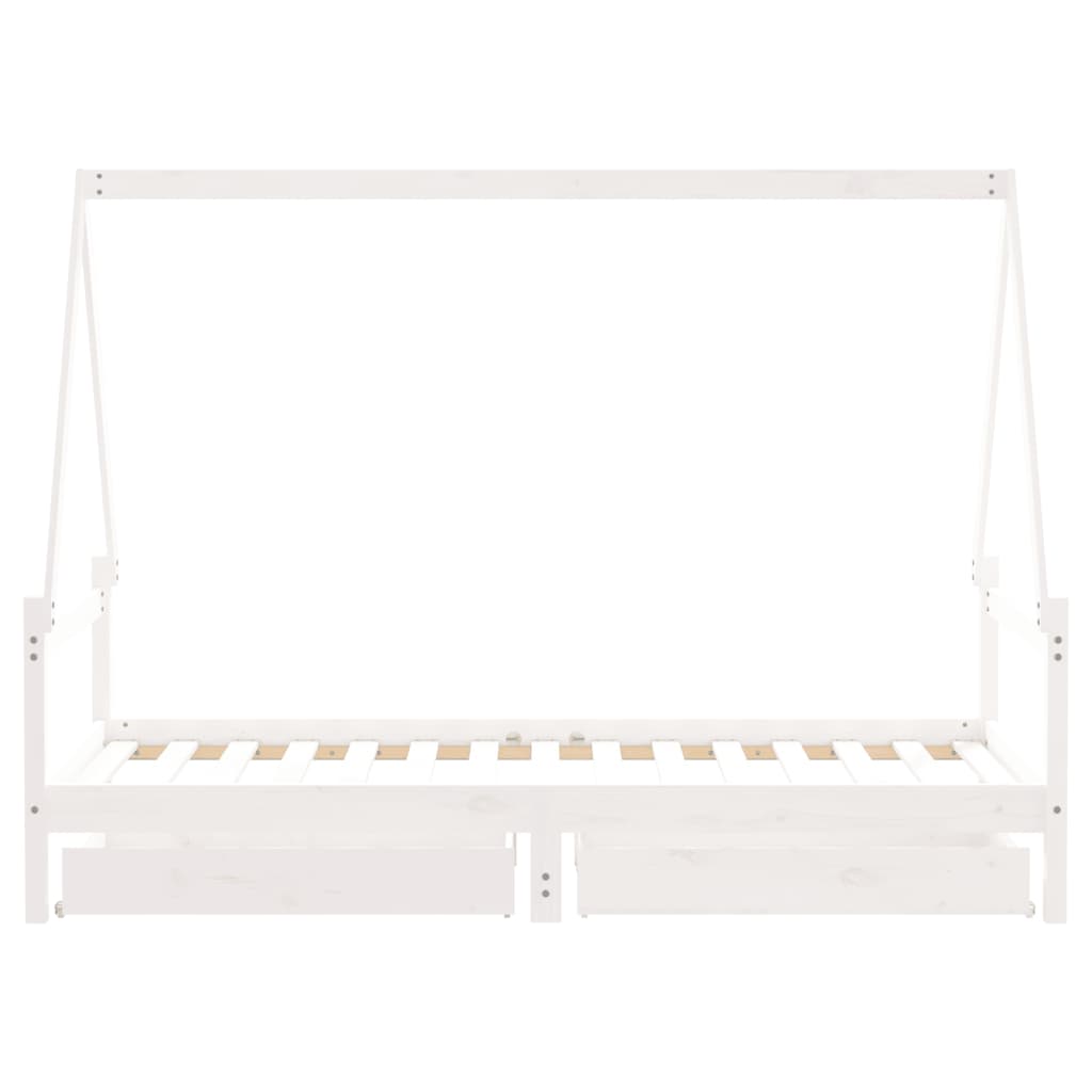 Estructura de cama infantil con cajones 90x190cm pino macizo blanco