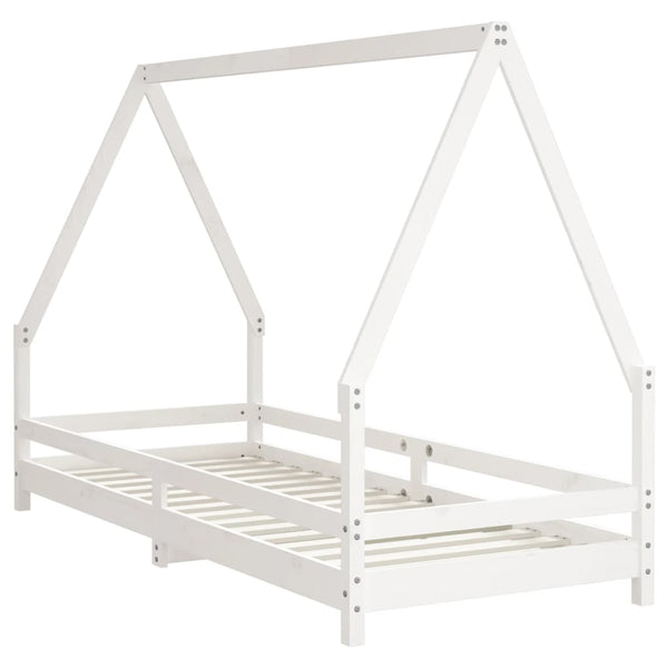 Children's bed frame 80x200 cm white solid pine