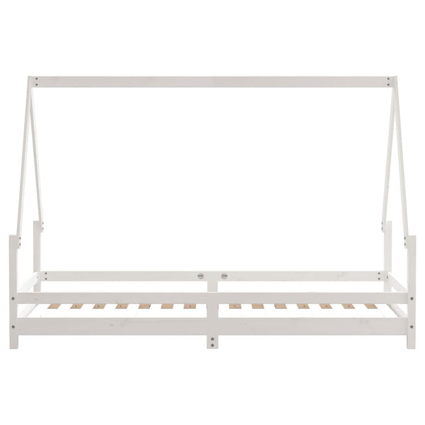 Estructura de cama infantil 80x200 cm pino macizo blanco