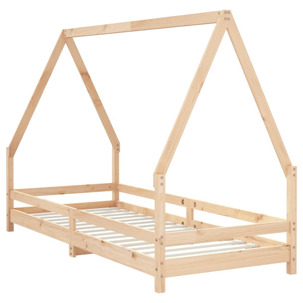 Estructura de cama infantil de pino macizo 90x200 cm