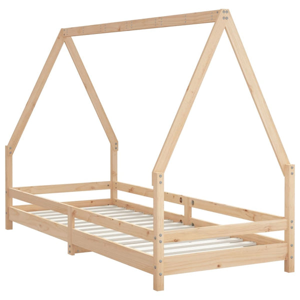 Estructura de cama infantil de pino macizo 90x200 cm