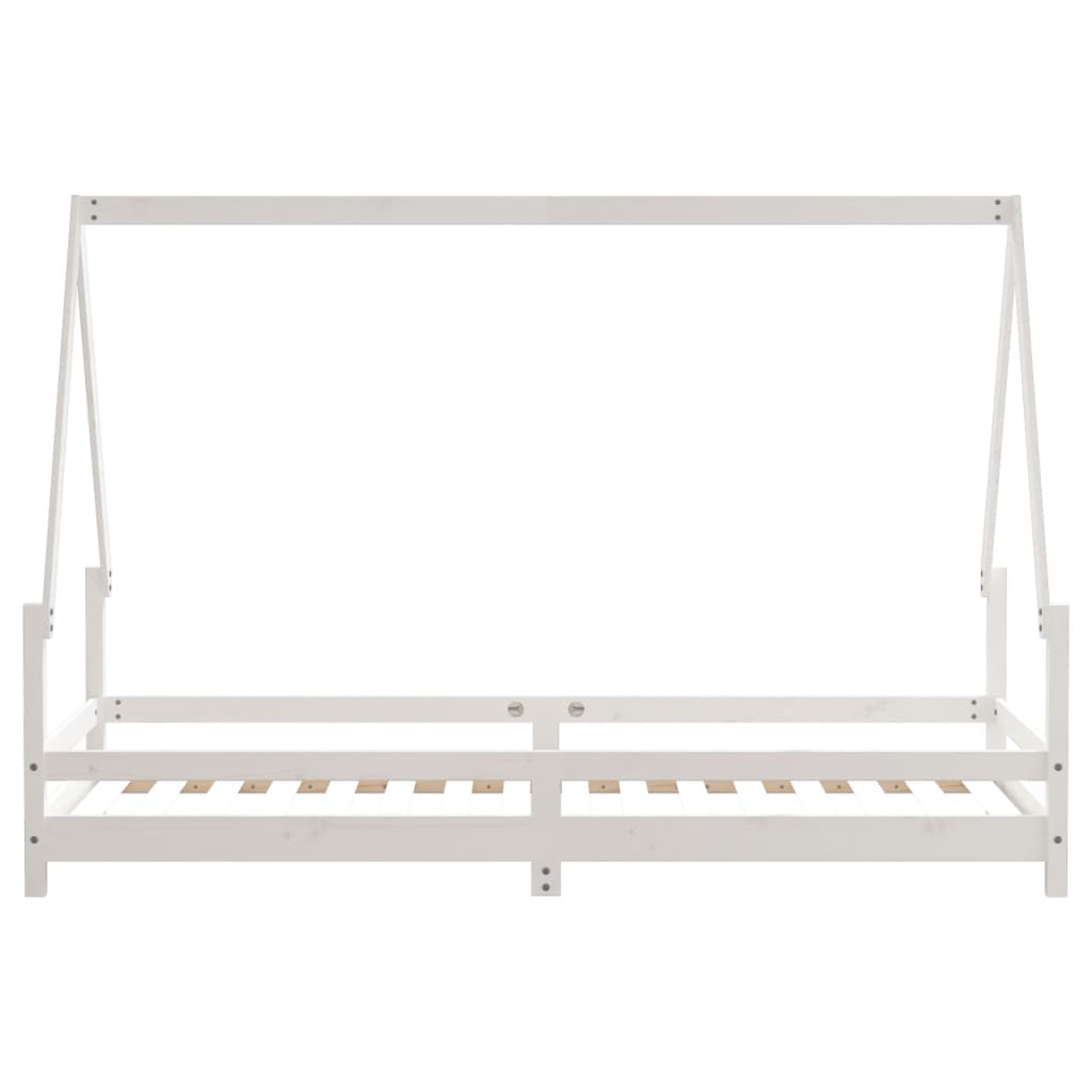 Estructura de cama infantil 90x200 cm pino macizo blanco