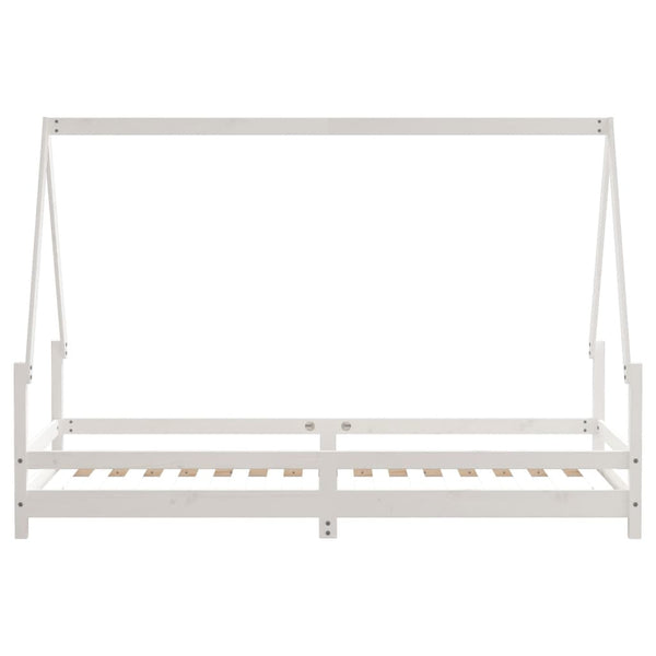 Estructura de cama infantil 90x200 cm pino macizo blanco