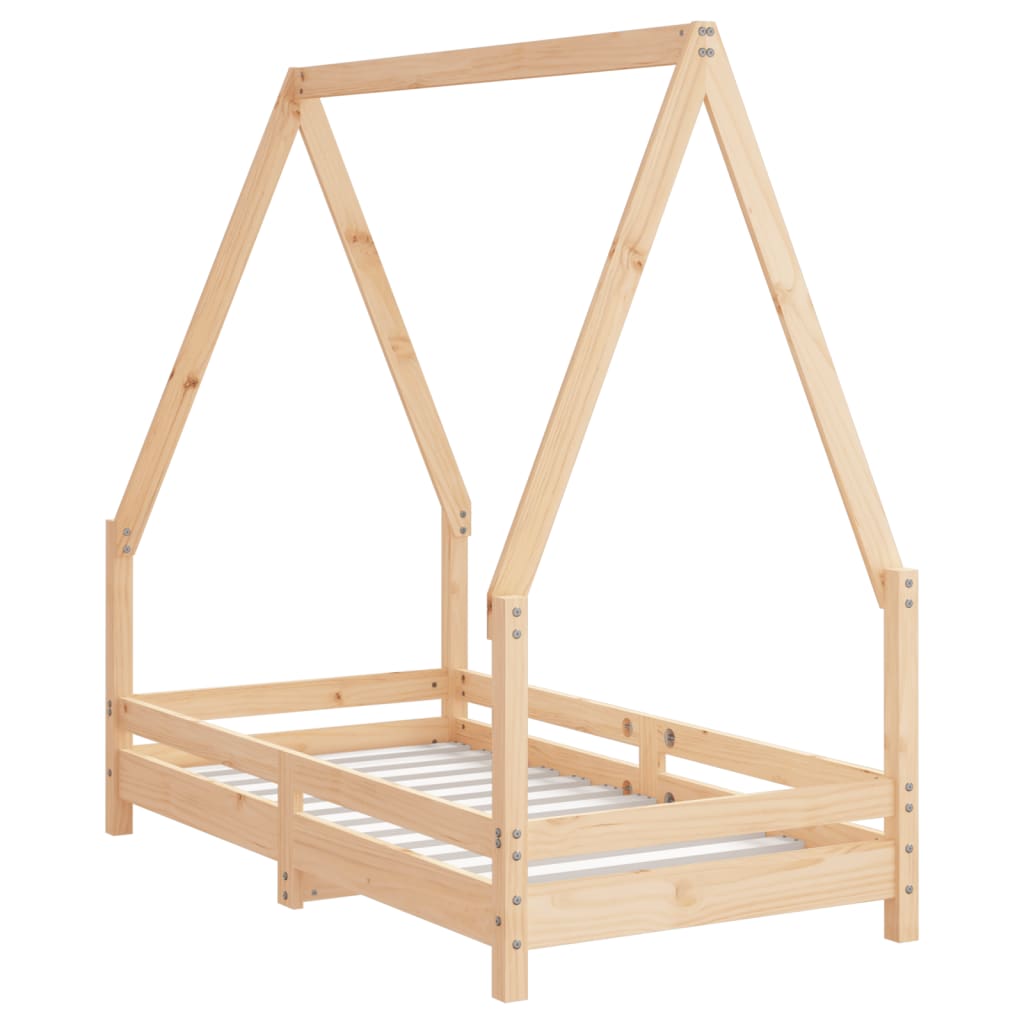 Estructura de cama infantil de pino macizo 70x140 cm