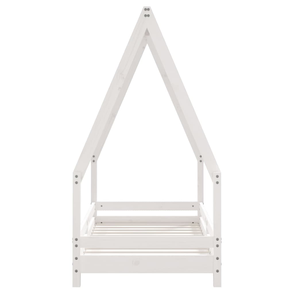 Children's bed frame 70x140 cm solid pine white