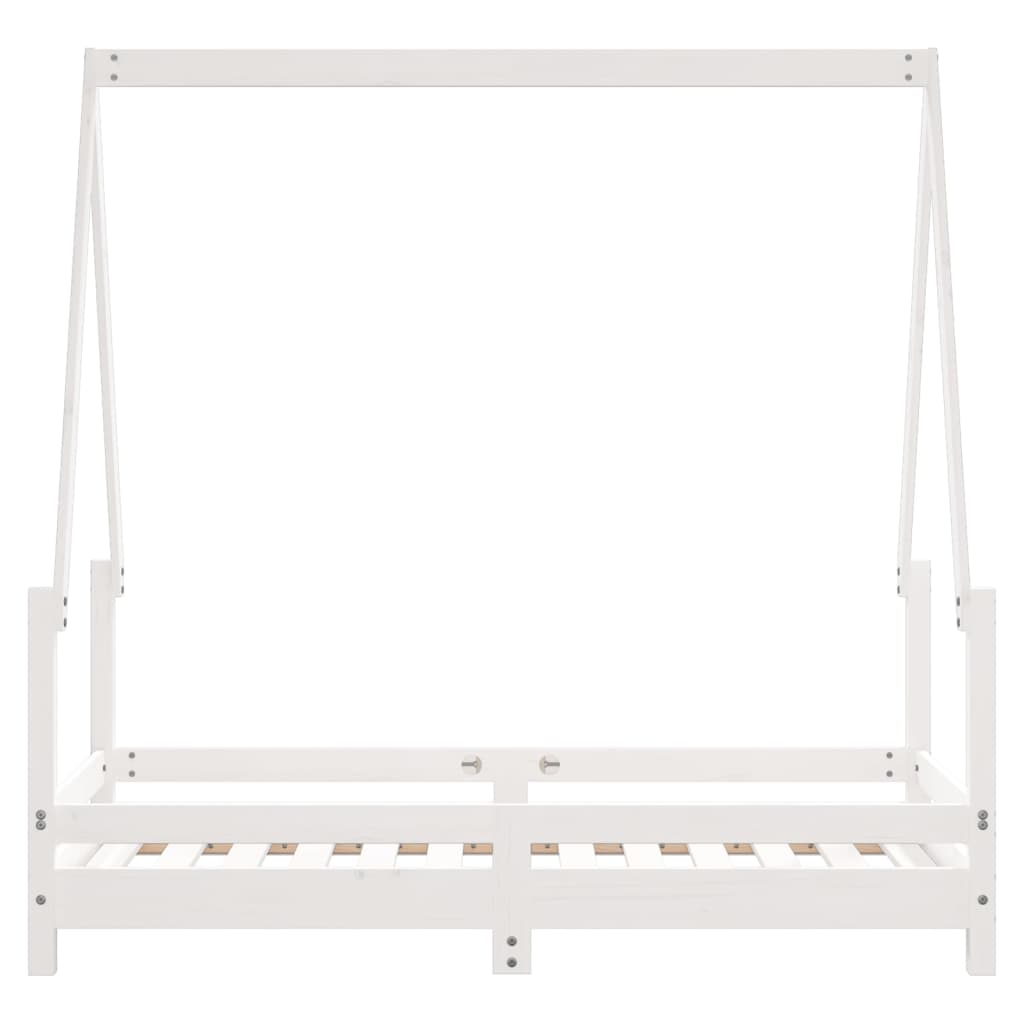 Estructura de cama infantil 70x140 cm pino macizo blanco