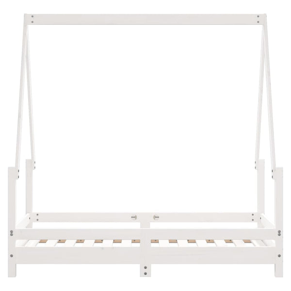 Estrutura de cama infantil 70x140 cm pinho maciço branco