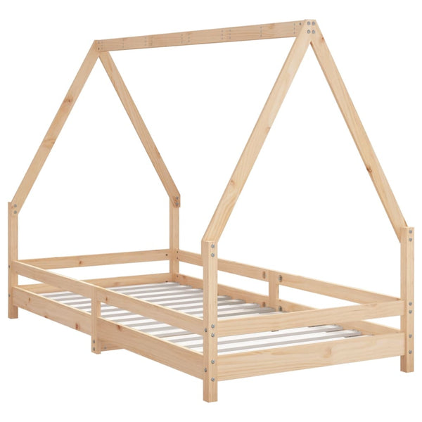 Estructura de cama infantil 90x190 cm madera maciza de pino