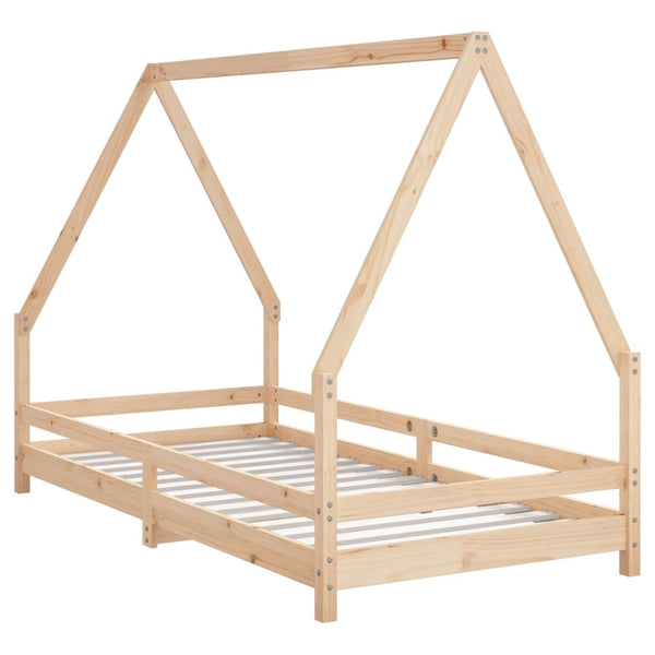 Estructura de cama infantil 90x190 cm madera maciza de pino