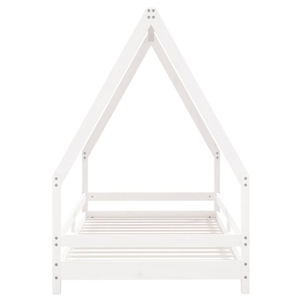 Estructura de cama infantil 90x190 cm pino macizo blanco