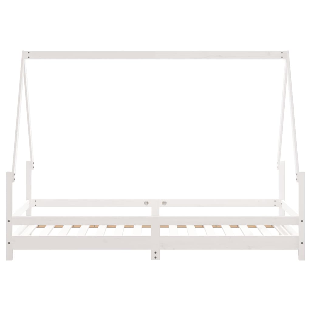 Estructura de cama infantil 90x190 cm pino macizo blanco