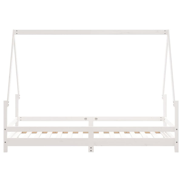 Estructura de cama infantil 90x190 cm pino macizo blanco