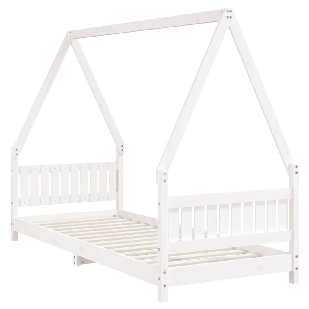 Estructura de cama infantil 80x200 cm pino macizo blanco