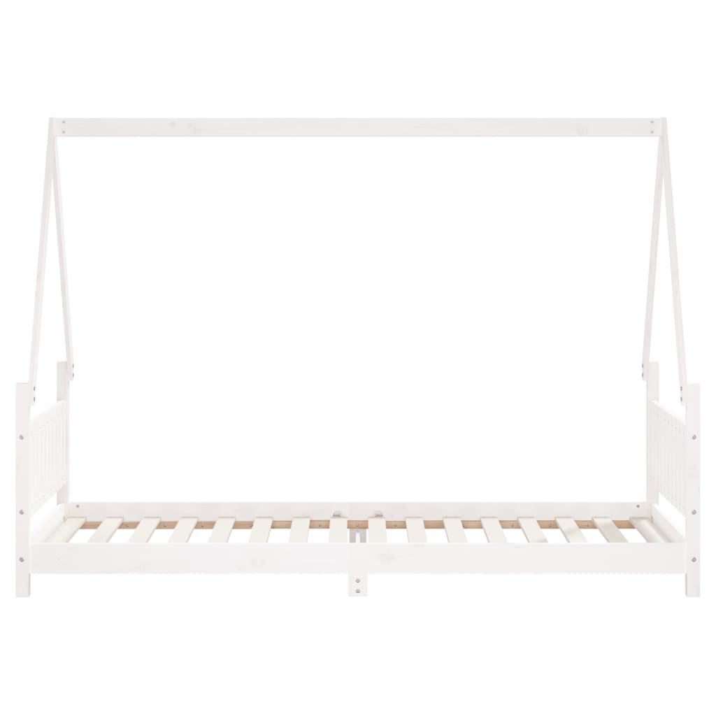 Estructura de cama infantil 80x200 cm pino macizo blanco