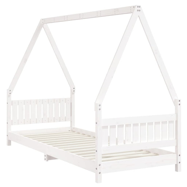 Estructura de cama infantil 80x200 cm pino macizo blanco