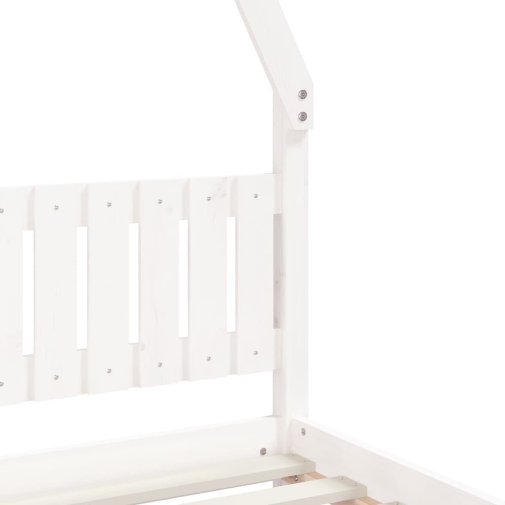 Estructura de cama infantil 80x200 cm pino macizo blanco