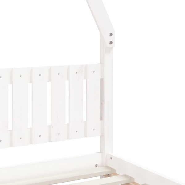 Estructura de cama infantil 80x200 cm pino macizo blanco