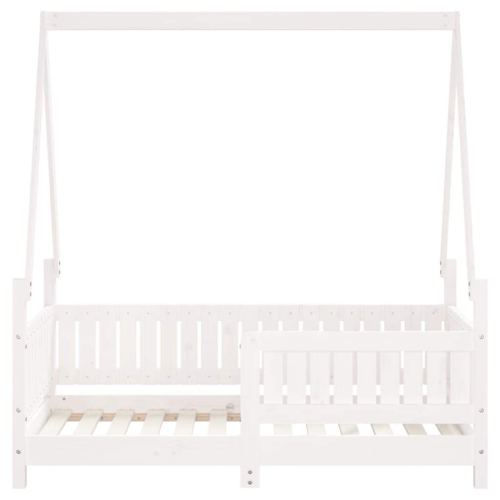 Estrutura de cama infantil 70x140 cm pinho maciço branco