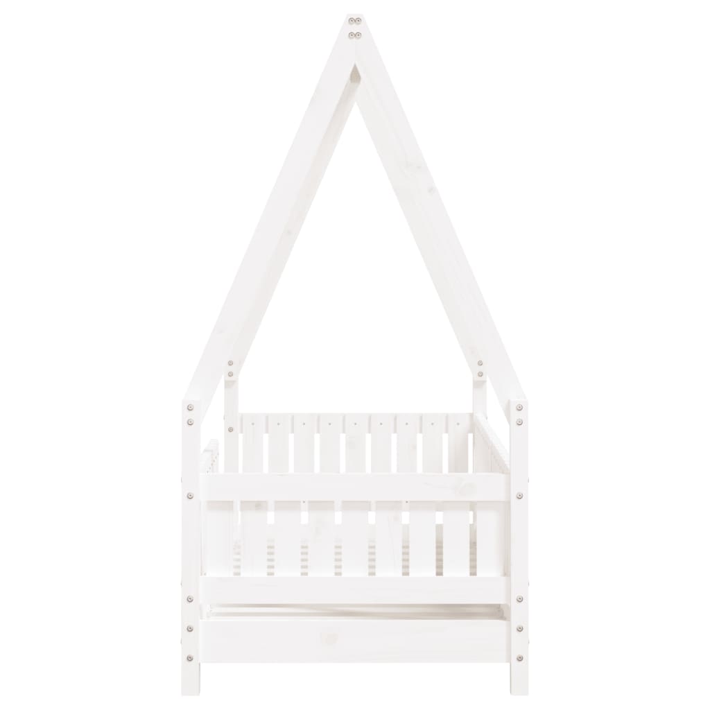 Estructura de cama infantil 70x140 cm pino macizo blanco