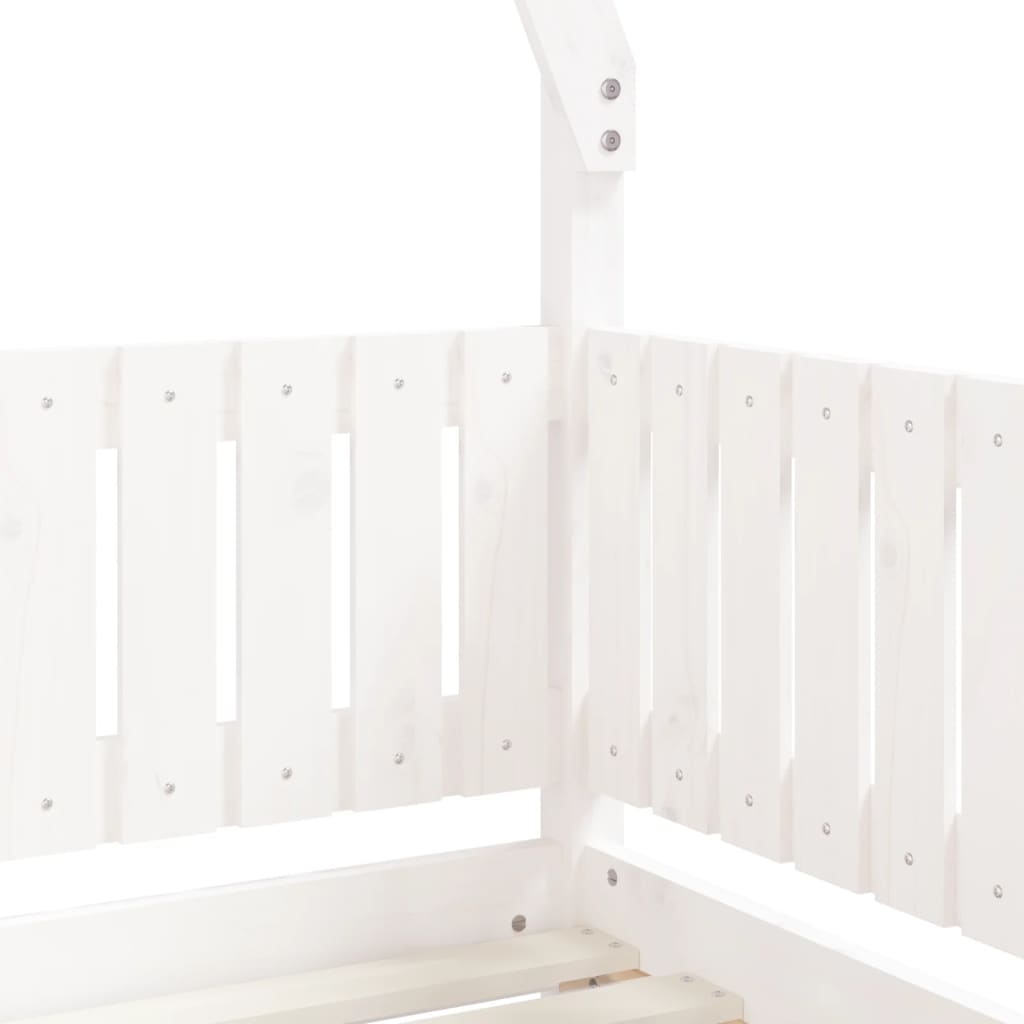 Children's bed frame 70x140 cm solid pine white